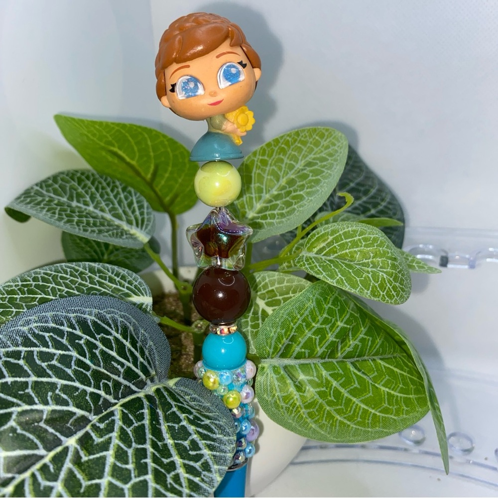 Colorful Beaded Pen with Figurine Topper